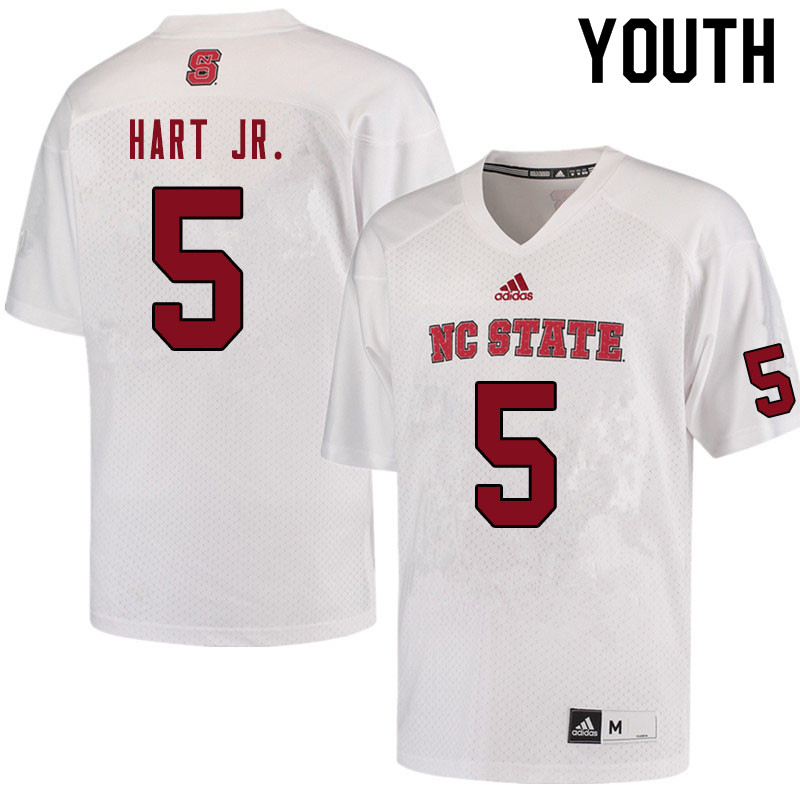Youth #5 Calvin Hart Jr. NC State Wolfpack College Football Jerseys Sale-White